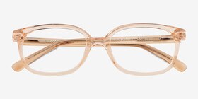 Ferb Clear Champagne Plastique Montures de lunettes de vue d'EyeBuyDirect, Vue Rapprochée