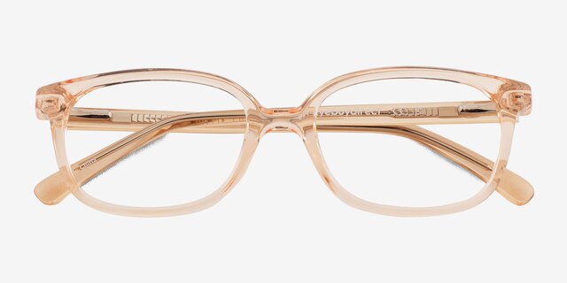 Ferb Clear Champagne PlasticEyeglass Frames from EyeBuyDirect, Closed View