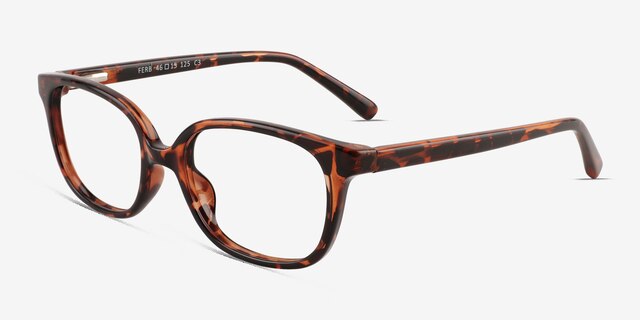 Ferb Tortoise PlasticEyeglass Frames from EyeBuyDirect, Angle View