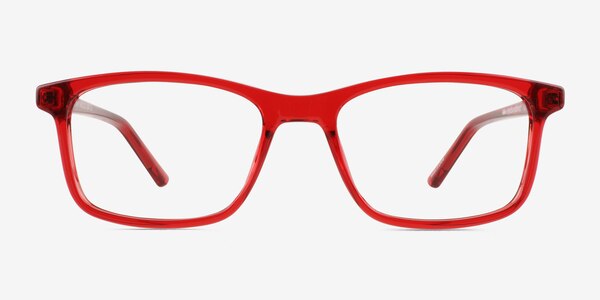 Zippy Shiny Clear Red Plastic Eyeglass Frames