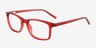 Zippy Shiny Clear Red PlasticEyeglass Frames from EyeBuyDirect, Angle View