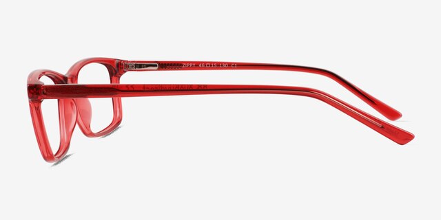 Zippy Shiny Clear Red PlasticEyeglass Frames from EyeBuyDirect, Side View