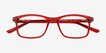 Zippy Shiny Clear Red PlasticEyeglass Frames from EyeBuyDirect, Closed View