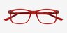 Zippy Shiny Clear Red PlasticEyeglass Frames from EyeBuyDirect, Closed View