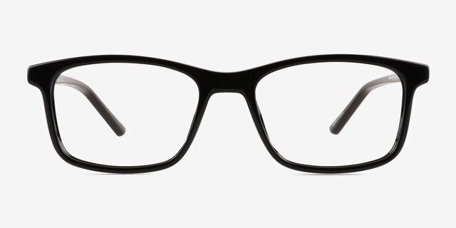 Zippy Shiny Black PlasticEyeglass Frames from EyeBuyDirect, Front View