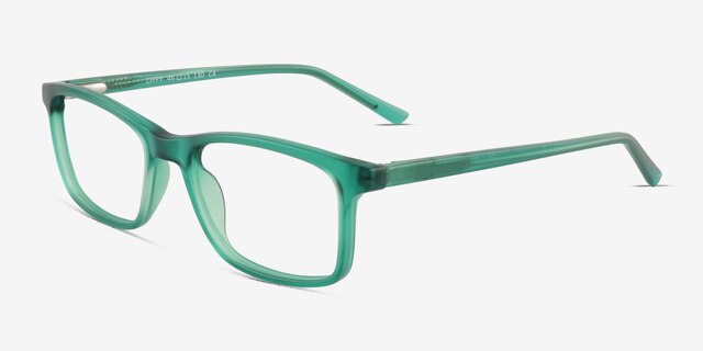 Zippy Matte Clear Green PlastiqueMontures de lunettes de vue d'EyeBuyDirect, Vue d'Angle
