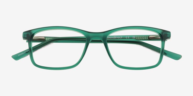 Zippy Matte Clear Green PlastiqueMontures de lunettes de vue d'EyeBuyDirect, Vue Rapprochée