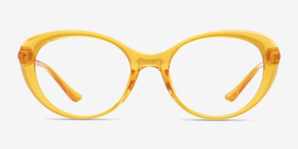 Sunburst Clear Orange Plastic Eyeglass Frames