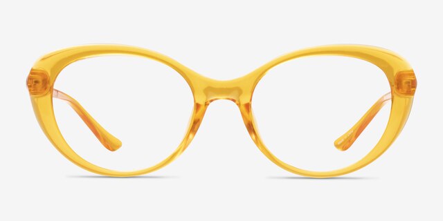Sunburst Clear Orange PlasticEyeglass Frames from EyeBuyDirect, Front View
