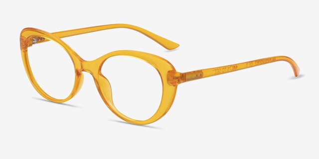 Sunburst Clear Orange PlasticEyeglass Frames from EyeBuyDirect, Angle View