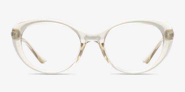 Sunburst Clear Yellow PlasticEyeglass Frames from EyeBuyDirect, Front View