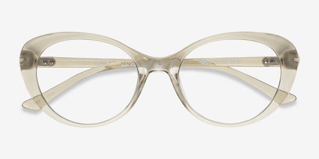 Sunburst Clear Yellow PlasticEyeglass Frames from EyeBuyDirect, Closed View