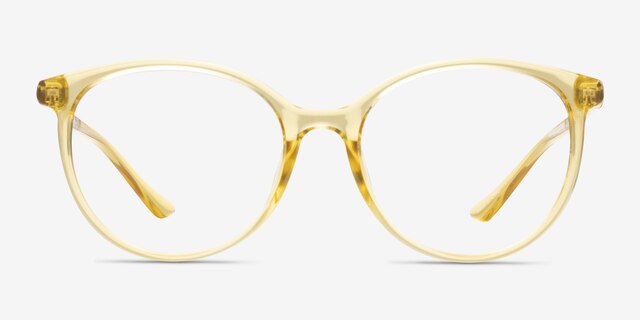 Moonglow Clear Yellow PlasticEyeglass Frames from EyeBuyDirect, Front View