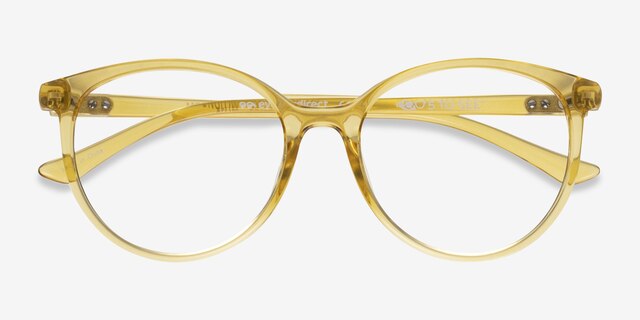 Moonglow Clear Yellow PlasticEyeglass Frames from EyeBuyDirect, Closed View