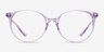 Moonglow Clear Purple PlasticEyeglass Frames from EyeBuyDirect, Front View