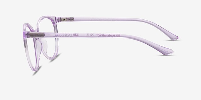Moonglow Clear Purple PlasticEyeglass Frames from EyeBuyDirect, Side View