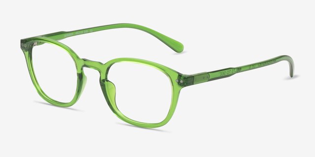 Skydrop Clear Green PlasticEyeglass Frames from EyeBuyDirect, Angle View