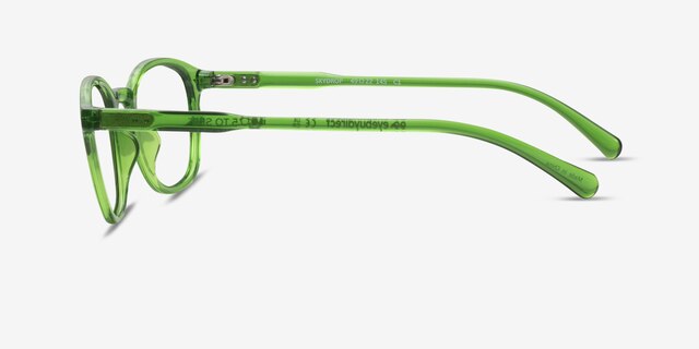 Skydrop Clear Green PlasticEyeglass Frames from EyeBuyDirect, Side View
