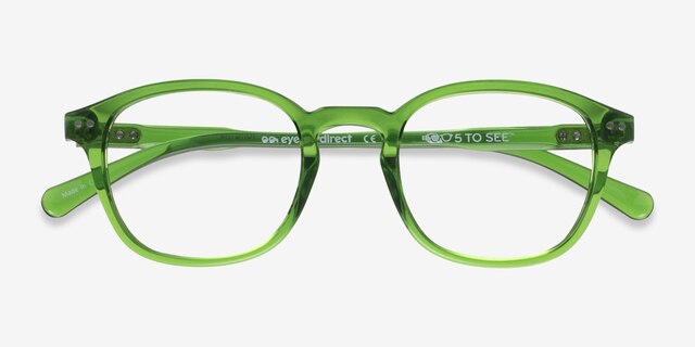 Skydrop Clear Green PlasticEyeglass Frames from EyeBuyDirect, Closed View