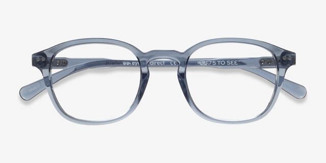 Skydrop Clear Gray PlasticEyeglass Frames from EyeBuyDirect, Closed View