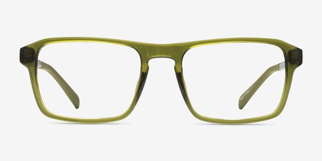 Stormwind Clear Green PlasticEyeglass Frames from EyeBuyDirect, Front View