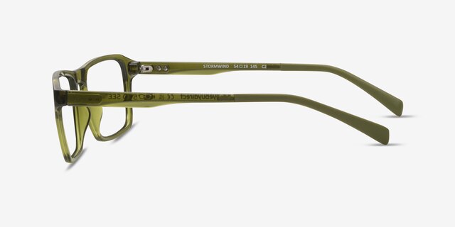 Stormwind Clear Green PlasticEyeglass Frames from EyeBuyDirect, Side View