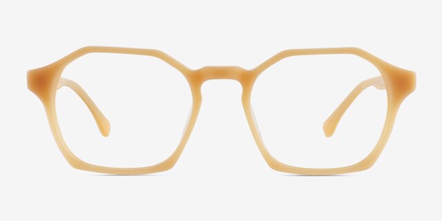 Degree Butter Yellow AcétateMontures de lunettes de vue d'EyeBuyDirect, Vue de Face