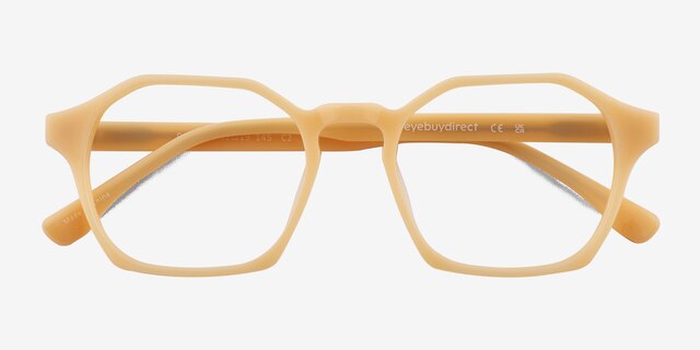 Degree Butter Yellow AcétateMontures de lunettes de vue d'EyeBuyDirect, Vue Rapprochée