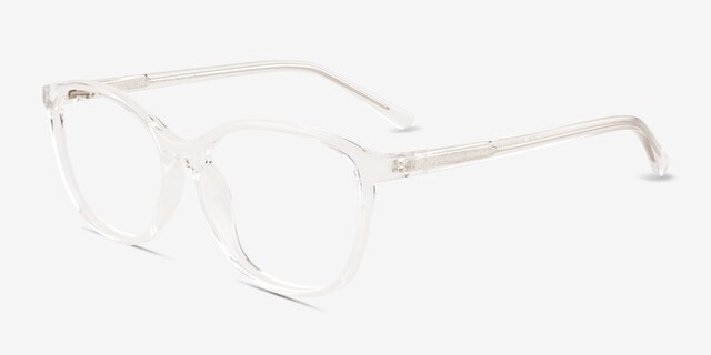 Sloane Clear PlasticEyeglass Frames from EyeBuyDirect, Angle View