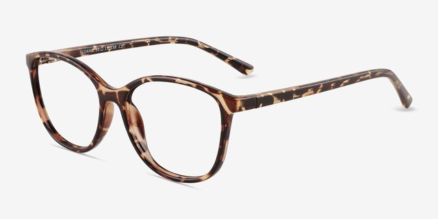 Sloane Light Tortoise PlasticEyeglass Frames from EyeBuyDirect, Angle View