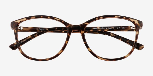 Sloane Light Tortoise PlasticEyeglass Frames from EyeBuyDirect, Closed View