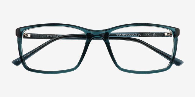 Sterling Shiny Clear Green PlasticEyeglass Frames from EyeBuyDirect, Closed View
