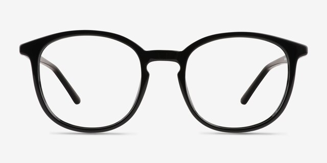 Adler Shiny Black PlasticEyeglass Frames from EyeBuyDirect, Front View