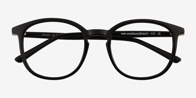Adler Shiny Black PlasticEyeglass Frames from EyeBuyDirect, Closed View