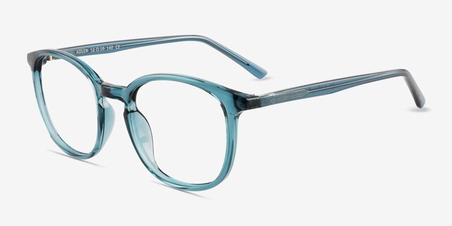 Adler Shiny Clear Green PlasticEyeglass Frames from EyeBuyDirect, Angle View