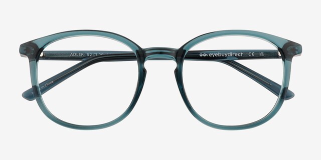 Adler Shiny Clear Green PlasticEyeglass Frames from EyeBuyDirect, Closed View