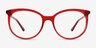 Everly Clear Red PlasticEyeglass Frames from EyeBuyDirect, Front View