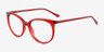 Everly Clear Red PlasticEyeglass Frames from EyeBuyDirect, Angle View