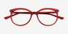 Everly Clear Red PlasticEyeglass Frames from EyeBuyDirect, Closed View