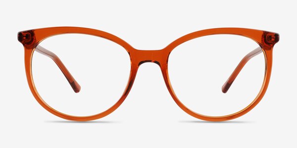 Everly Clear Orange Plastic Eyeglass Frames