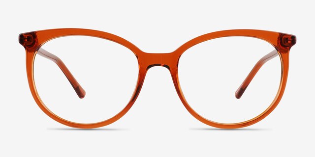 Everly Clear Orange PlasticEyeglass Frames from EyeBuyDirect, Front View
