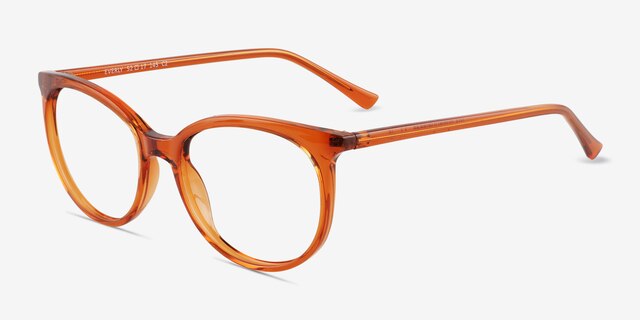 Everly Clear Orange PlasticEyeglass Frames from EyeBuyDirect, Angle View