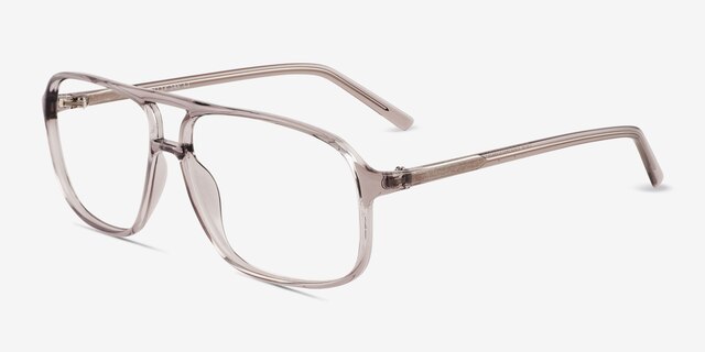 Baylor Clear Gray PlasticEyeglass Frames from EyeBuyDirect, Angle View