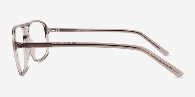 Baylor Clear Gray PlasticEyeglass Frames from EyeBuyDirect, Side View