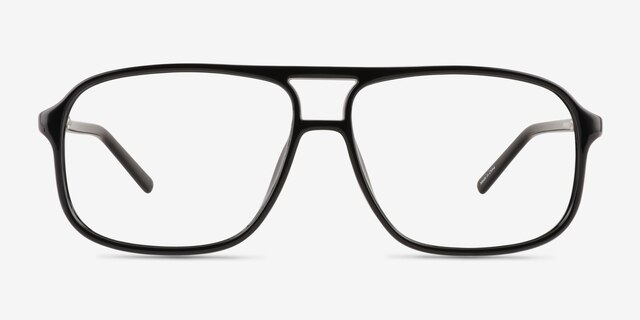 Baylor Shiny Black PlasticEyeglass Frames from EyeBuyDirect, Front View