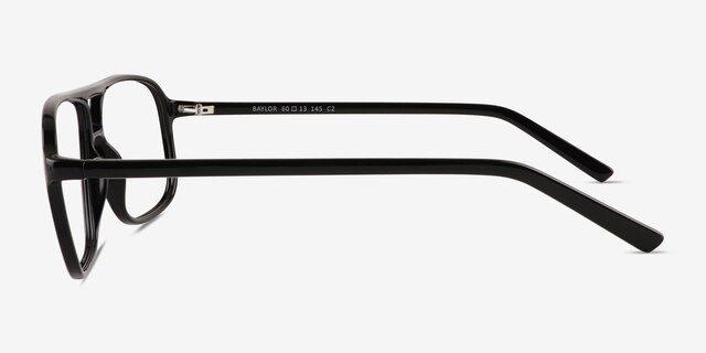 Baylor Shiny Black PlasticEyeglass Frames from EyeBuyDirect, Side View