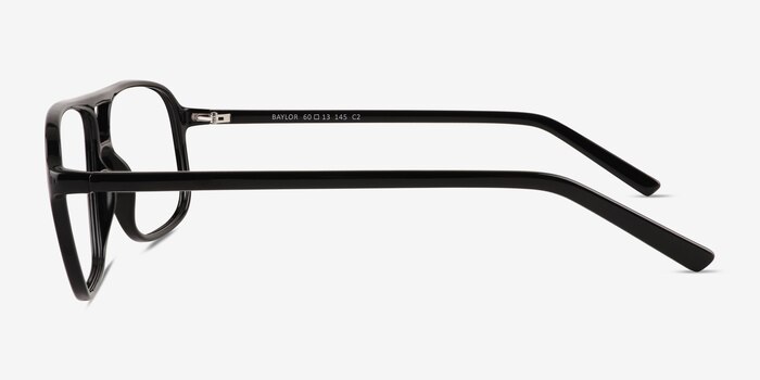 Baylor Shiny Black Plastique Montures de lunettes de vue d'EyeBuyDirect