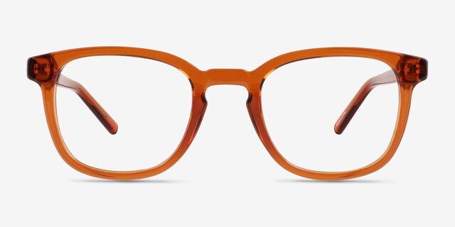 Tegan Clear Orange PlasticEyeglass Frames from EyeBuyDirect, Front View