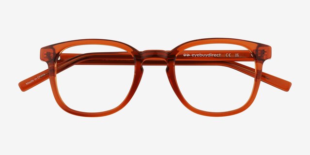 Tegan Clear Orange PlasticEyeglass Frames from EyeBuyDirect, Closed View