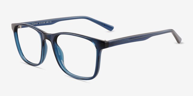 Thayer Clear Navy PlasticEyeglass Frames from EyeBuyDirect, Angle View